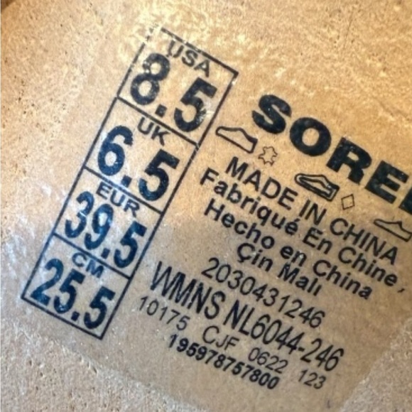 SOREL Joanie III Slide Sandals in Neutral Beige White Platforms Comfort Size 8.5 - Picture 11 of 16